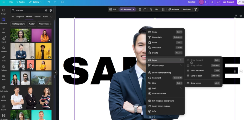 How To Put Text Behind A Person In Canva