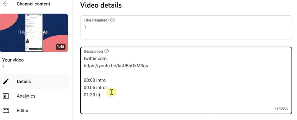 How To Add Chapters To Youtube Video