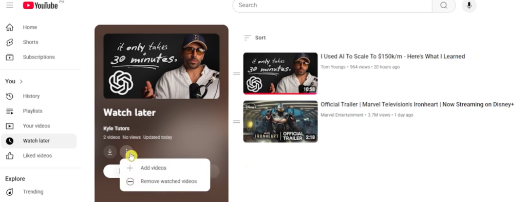 How To Delete All Watch Later Videos On Youtube